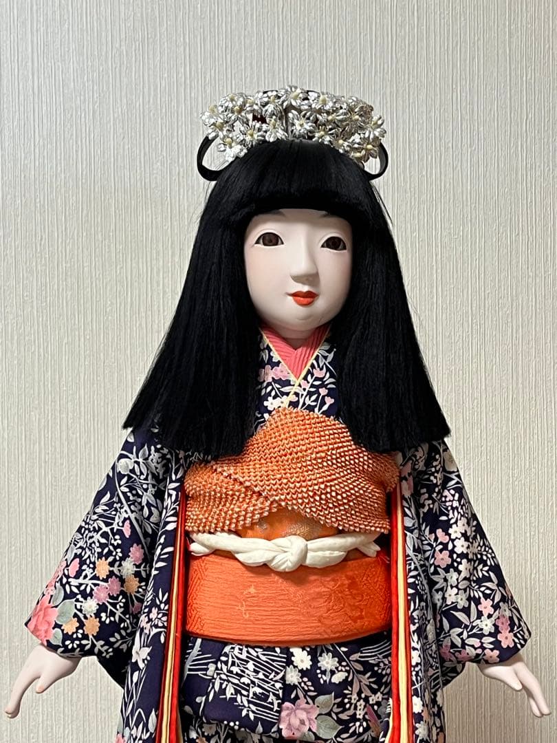 髪飾り付き市松人形 56cm