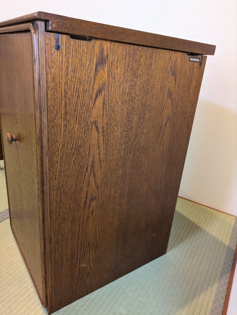 カリモク　コンパクト　折りたたみ　キャビネット　デスク　アンティーク