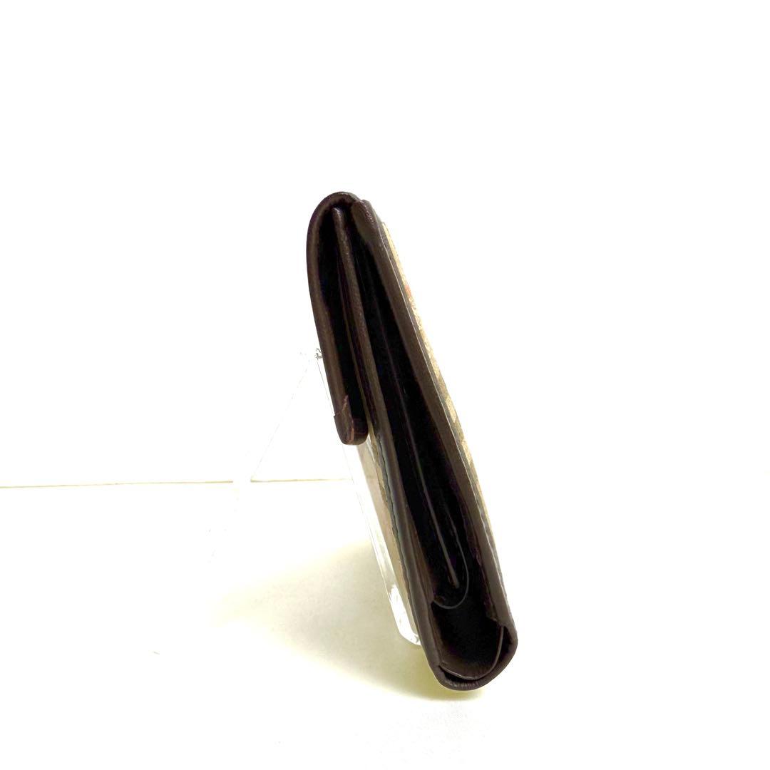 【大人気】Burberry 三つ折り財布 ノバチェック シャドーホース レザー