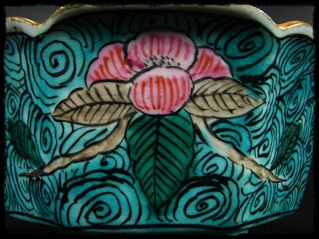 九谷 庄三 角福銘 極彩色 鶉図 八角 深鉢 加賀 古九谷 茶道具 菓子器