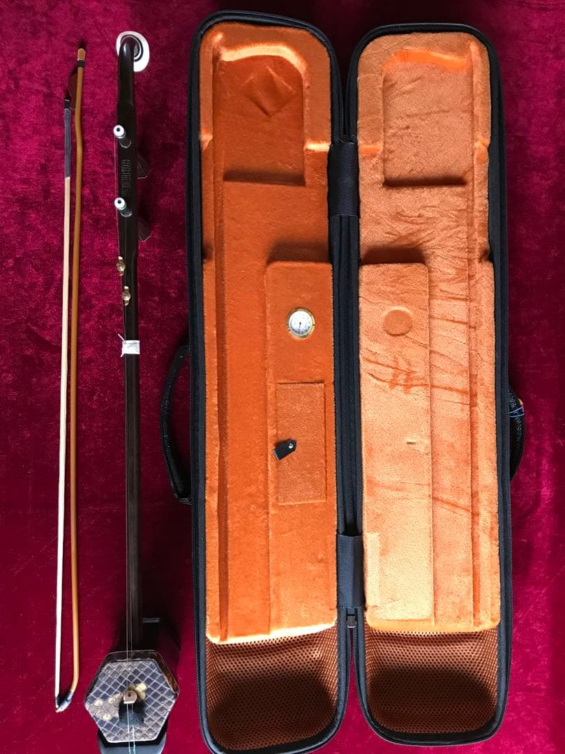 格安・二胡★最上級明清老紅木★錦蛇皮★古月琴坊・万其興製作★十年保証★必需品揃い