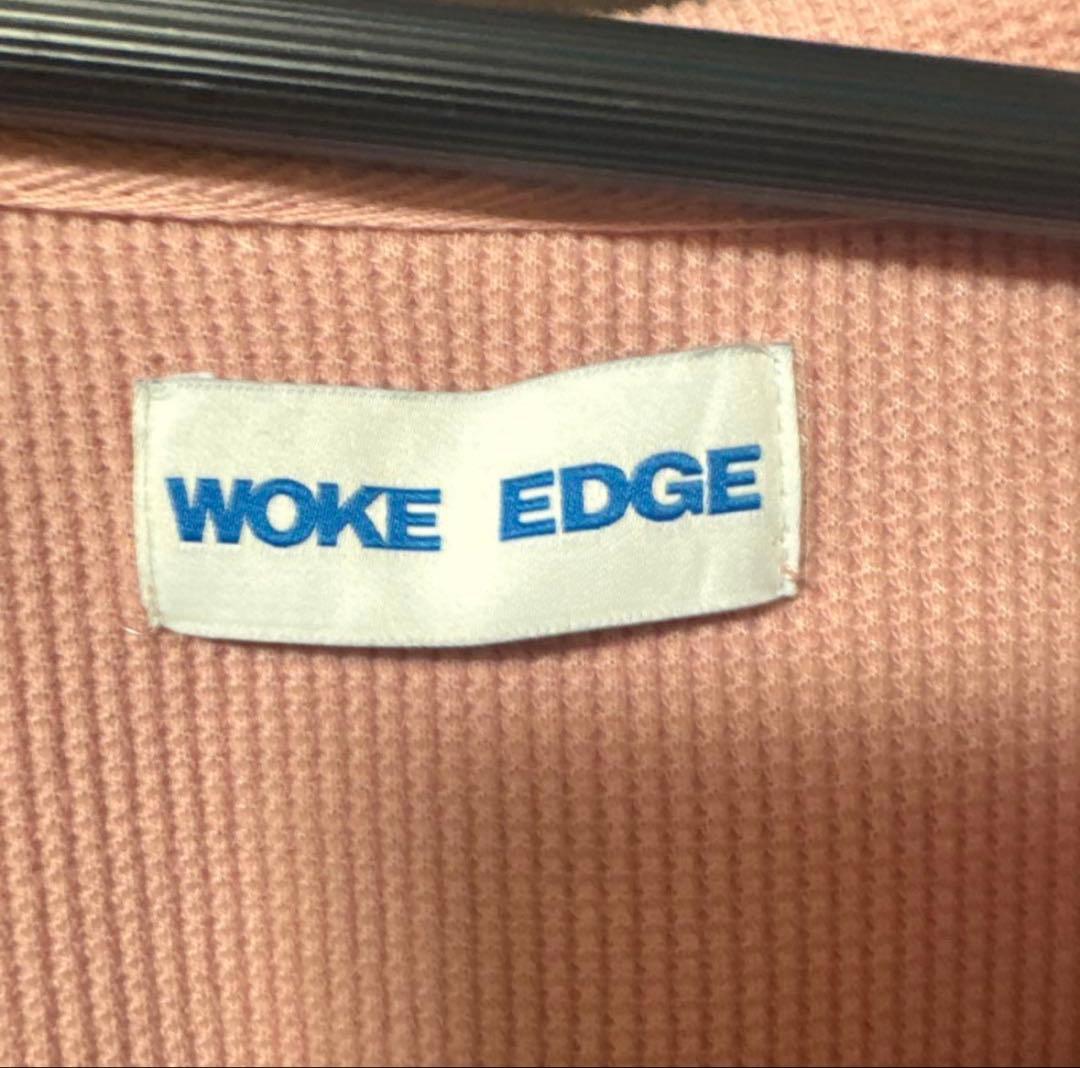 トップス woke edge thermal zip hoodie pink