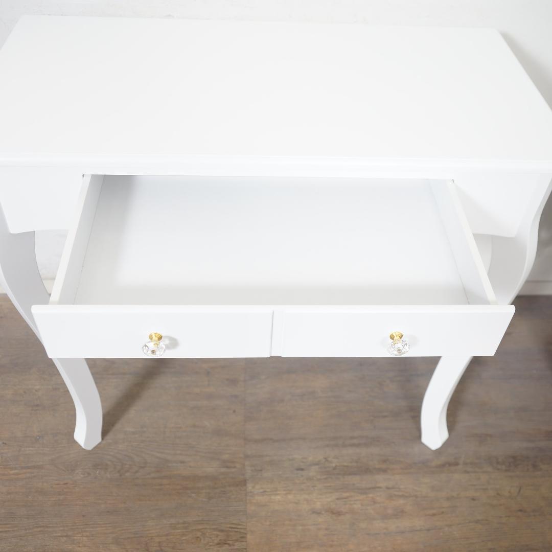 アウトレット家具　デスクテーブル　クリスタル調取っ手　エレガント　姫系