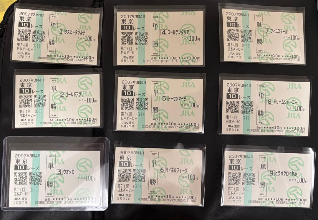 【ウオッカ】日本ダービー全18頭出走馬(現地的中馬券)