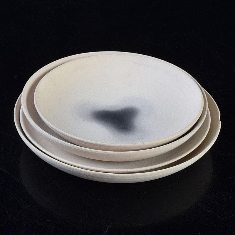 深草焼　染付　四ッ盃　明治期　時代箱　N　R9296