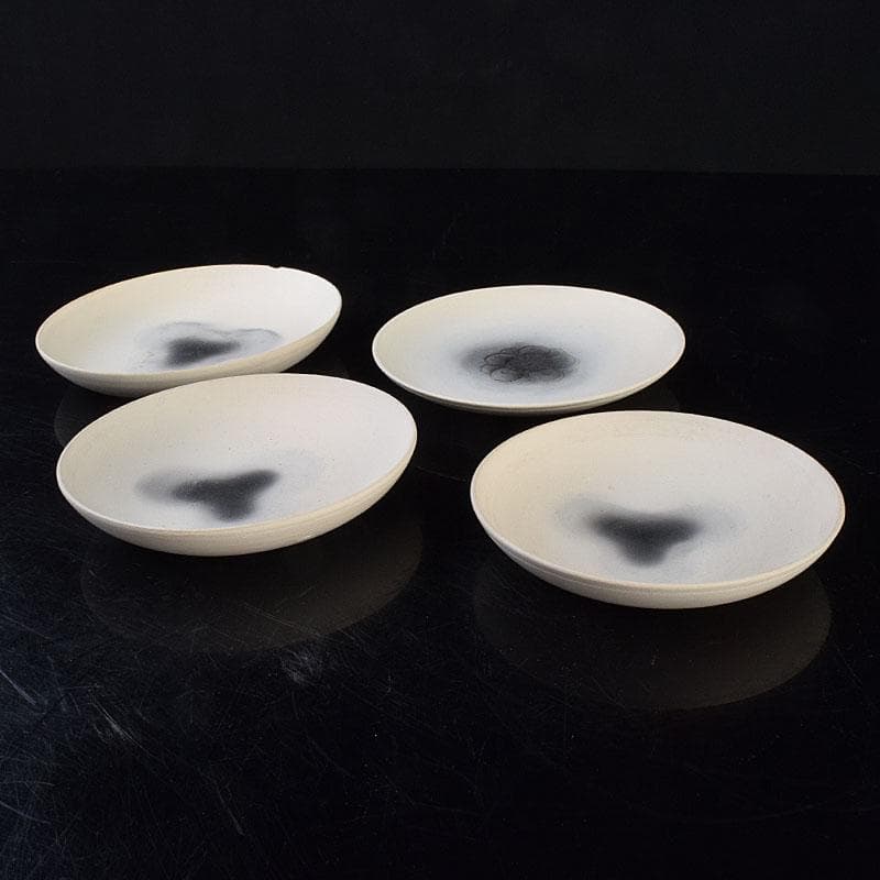 深草焼　染付　四ッ盃　明治期　時代箱　N　R9296