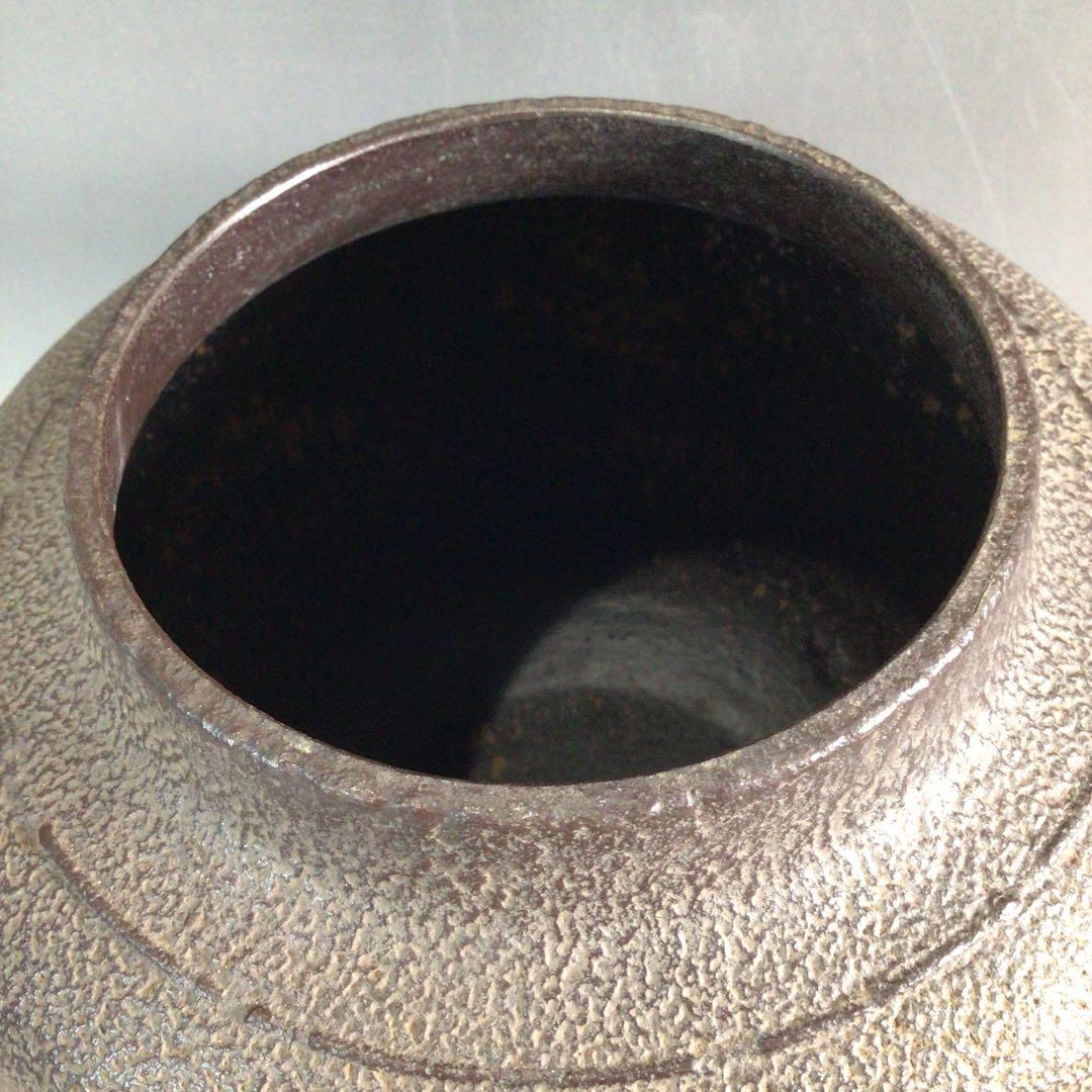 Ｐ５２　茶釜　『人間国宝　高橋敬典造』『真形羽釜』　共箱　茶道具