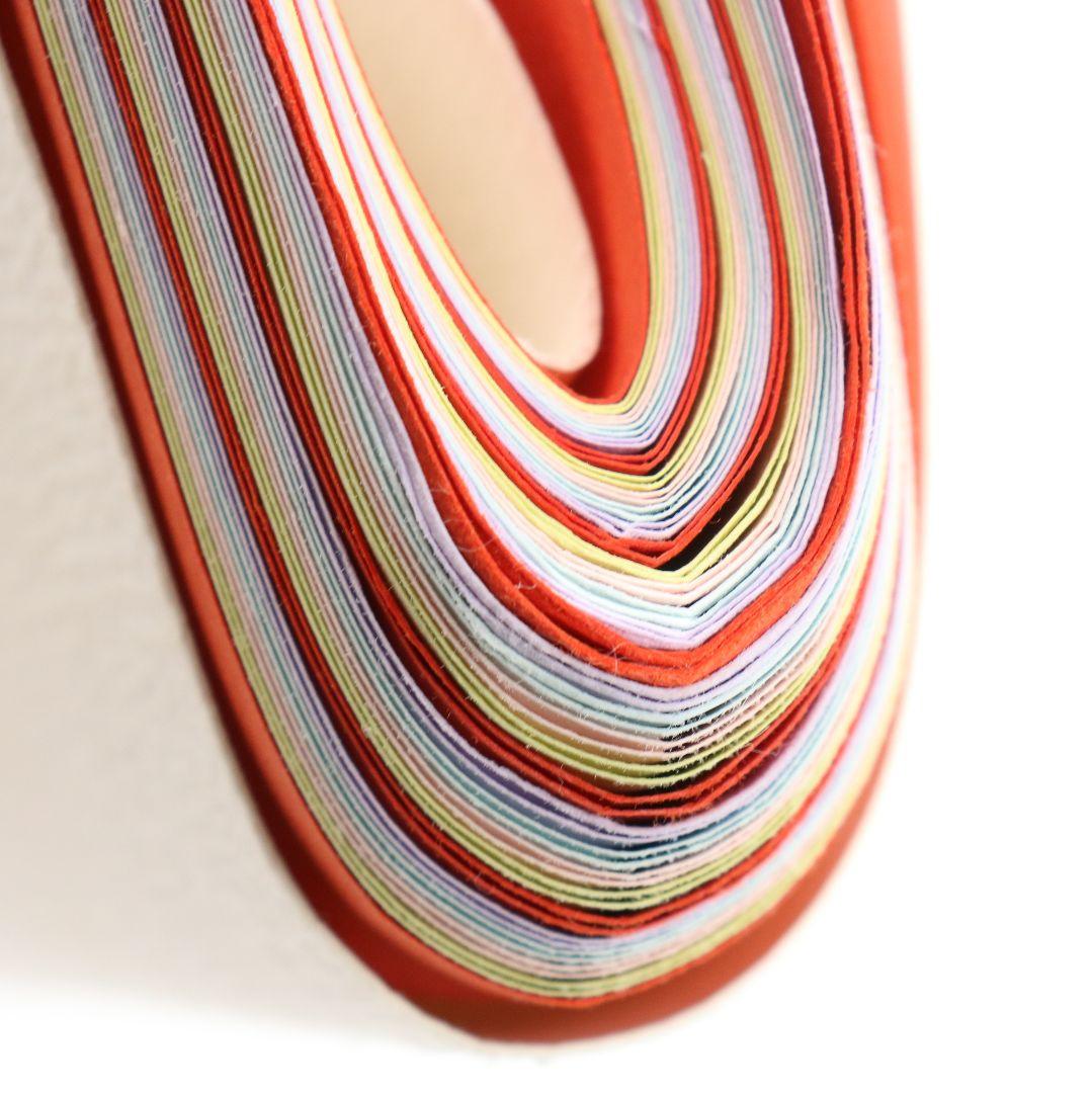 山崎吉左衛門作 檀紙五色 紙釜敷 共箱 茶道具　C180　1F18