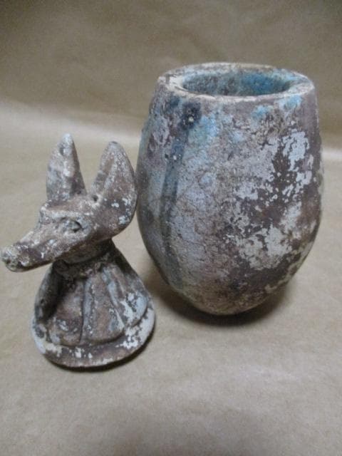 古代エジプト　ミイラ　カポノス壺　箱付き　超貴重　Q91-2