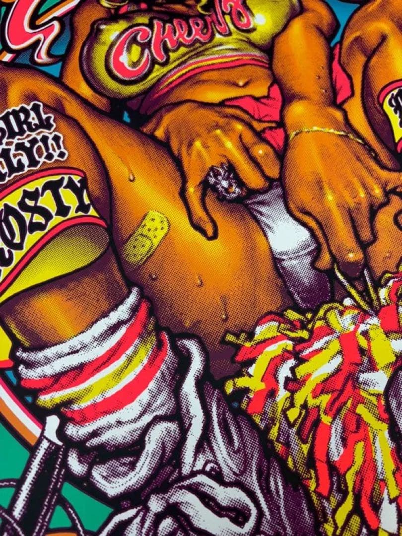 ロッキンジェリービーン シルクスクリーンプリント　チアヘッズ　B2 サイズ