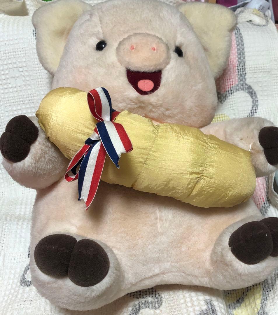 昭和レトロ　ヴィンテージ セキグチ製　sekiguchi ぶた　ぬいぐるみ