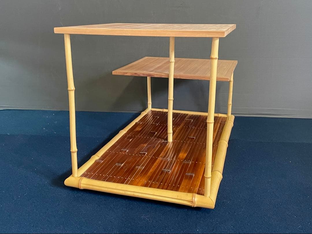 割引❣️「祖」 煤竹 白竹 杉柾目 煎茶棚 煎茶道具 組立式 木箱 （茶棚D）