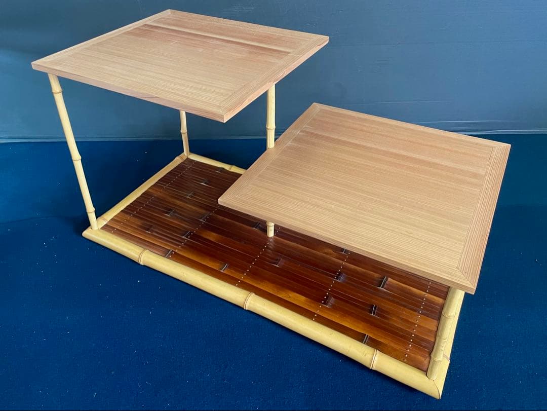 割引❣️「祖」 煤竹 白竹 杉柾目 煎茶棚 煎茶道具 組立式 木箱 （茶棚D）