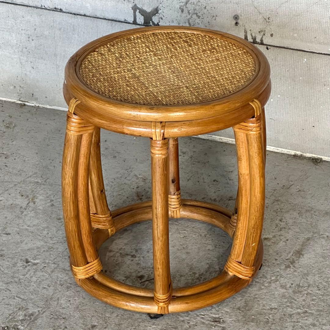 ꧁オールドラタン꧂昭和レトロ✧ラタン家具4点セット スツール＆ラック