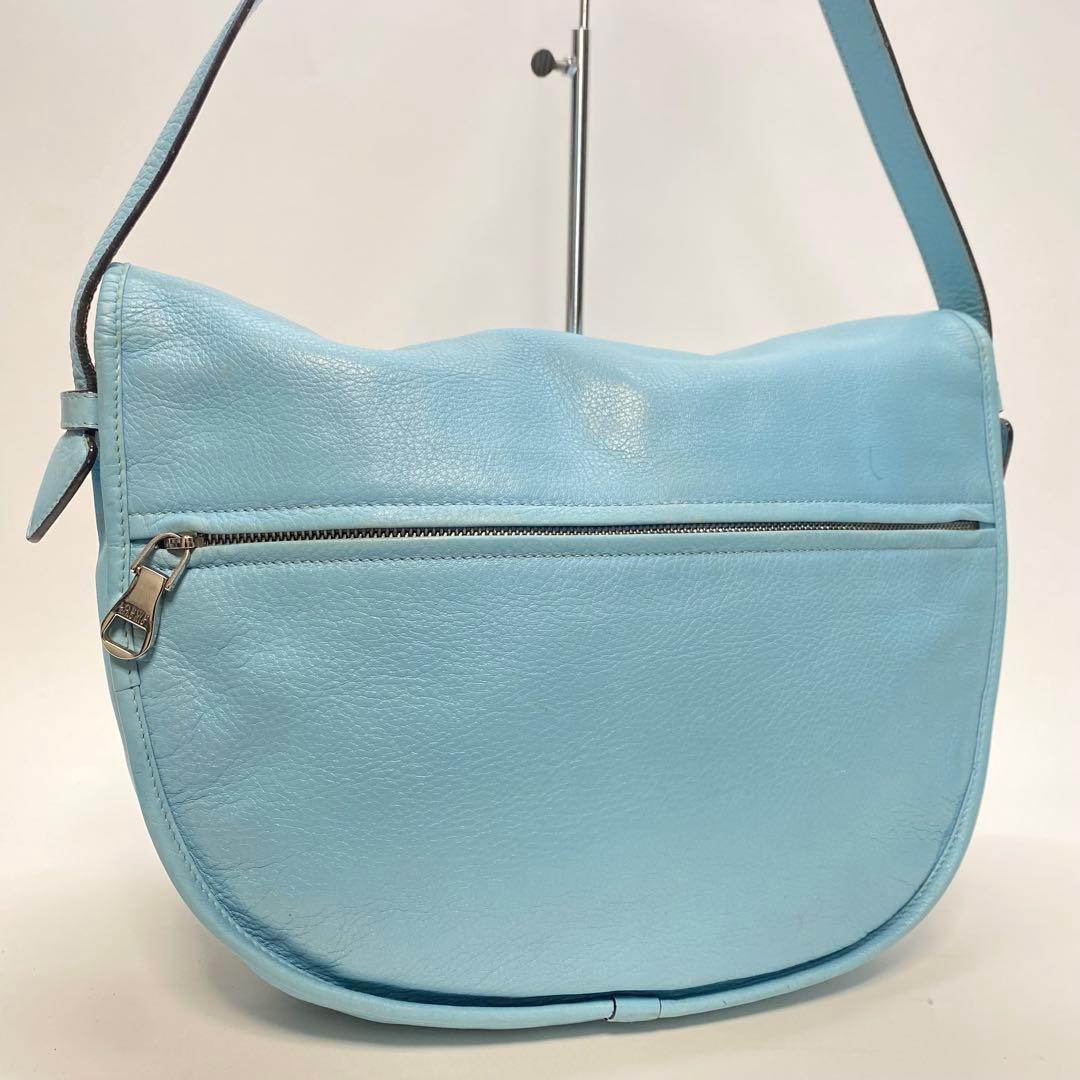【希少カラー】ロエベ ヘリテージ ショルダーバッグ ブルー 水色 Loewe