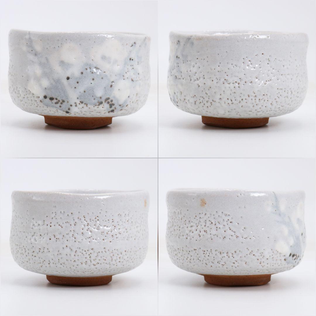 人間国宝 荒川豊蔵作 志野茶碗 茶道具 共箱共布　AW890