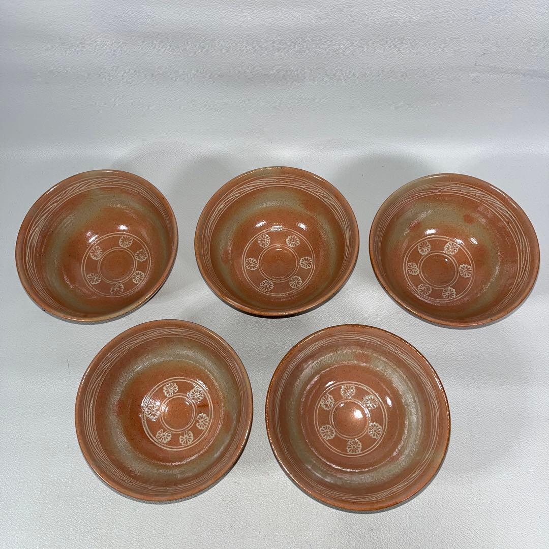 茶道具　御本三島　数茶碗　十客