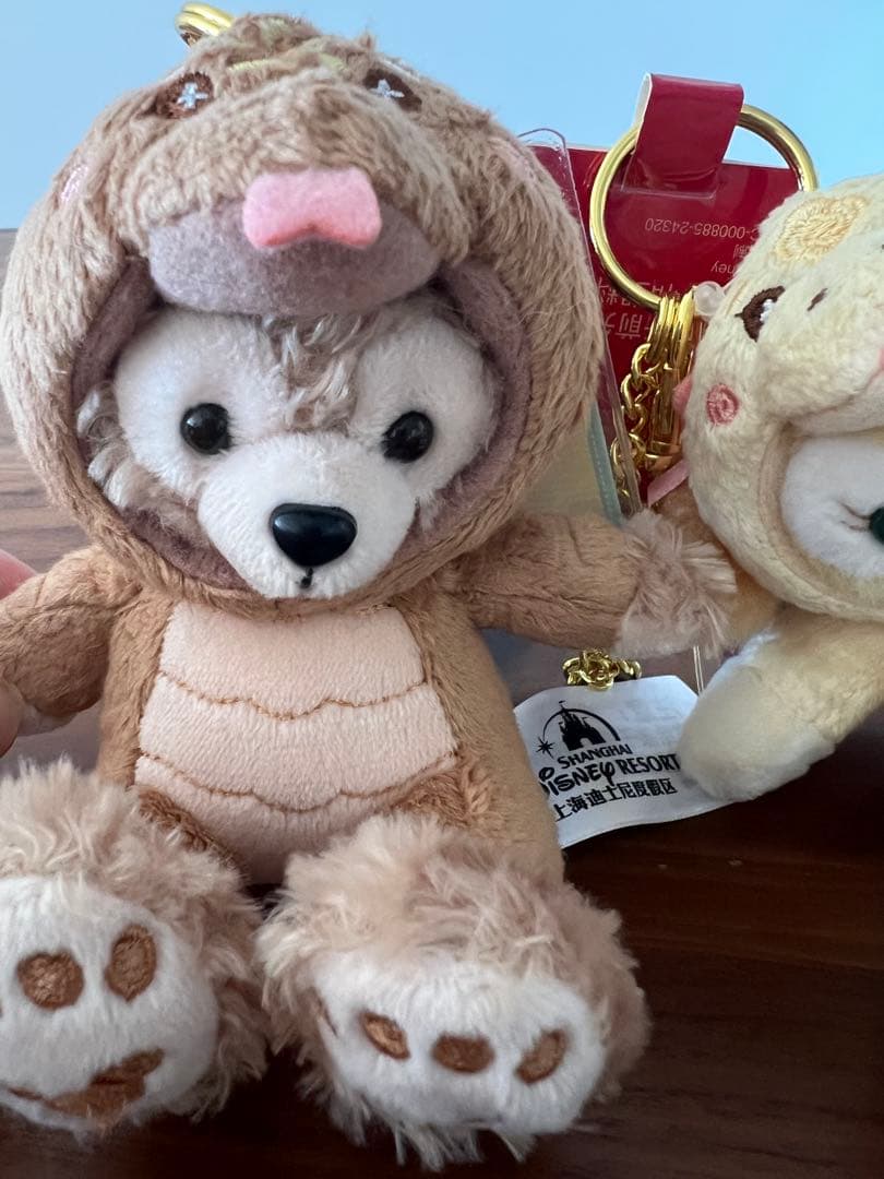 上海ディズニー巳年　クッキーアンとダッフィーぬいぐるみキーチェーン