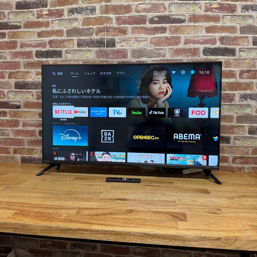 ORION 40インチ チューナーレス スマートテレビ SAFH401 アプリ○