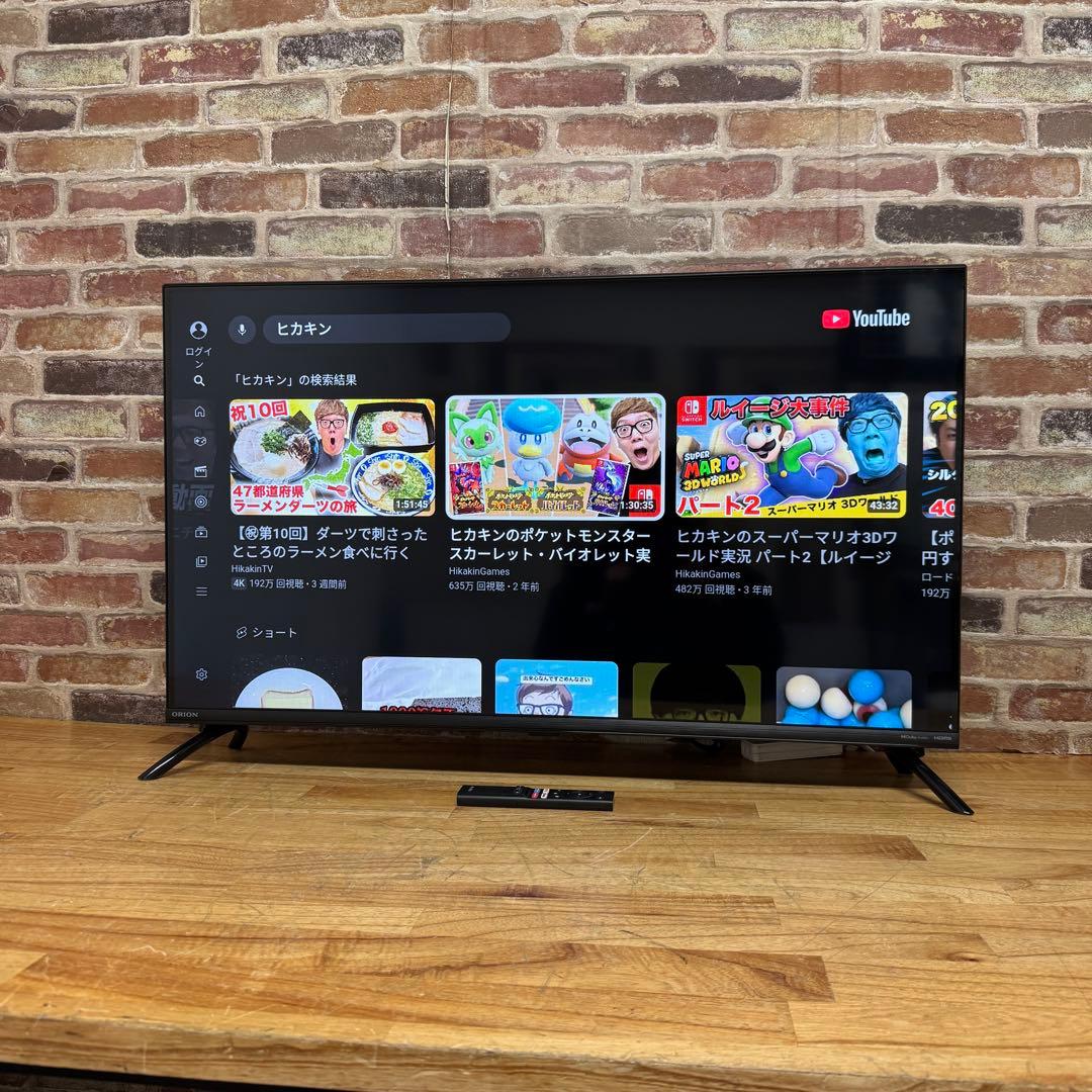ORION 40インチ チューナーレス スマートテレビ SAFH401 アプリ○