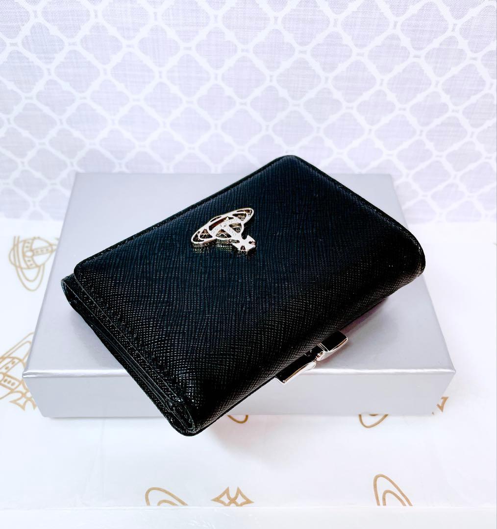【最新◇ショッパー付】新品 ヴィヴィアン・ウエストウッド 3つ折り財布 黒