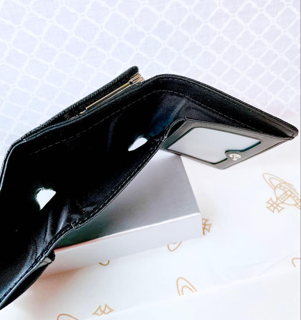 【最新◇ショッパー付】新品 ヴィヴィアン・ウエストウッド 3つ折り財布 黒