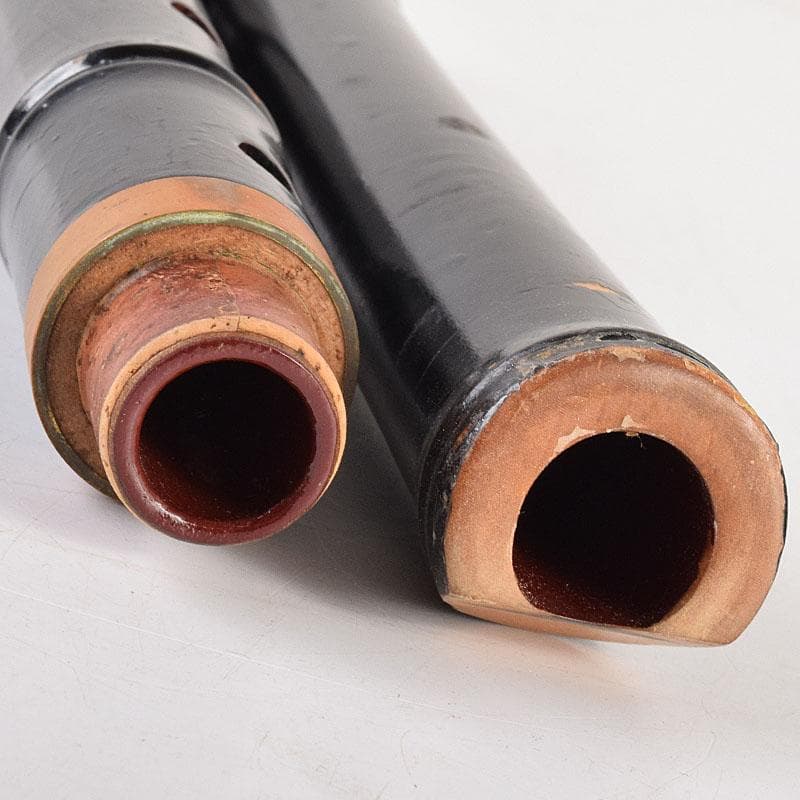 和楽器　木管楽器　岡見周二作　尺八　縦笛　仕覆付　共布共箱　V　R8534H