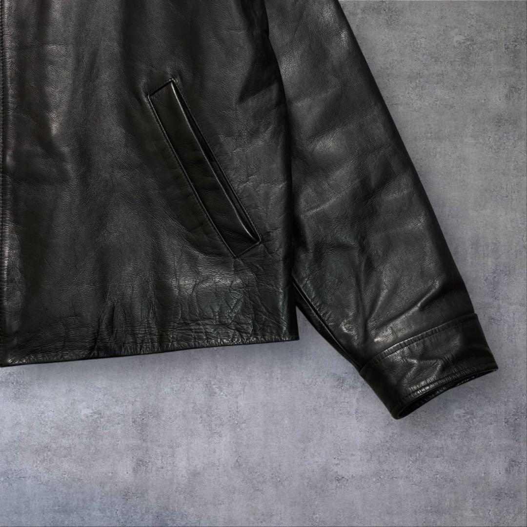 オールドギャップ レザージャケット S 紺タグ ブラック キルティングライナー