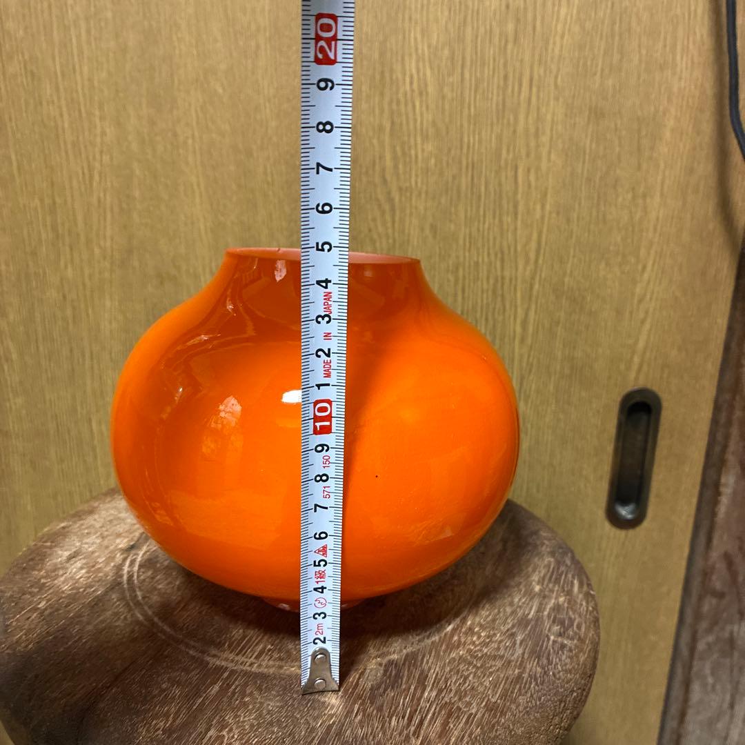 KAITO様‼️昭和レトロ照明ランプガラスカバー傘当時物レトロポップオレンジ　希少