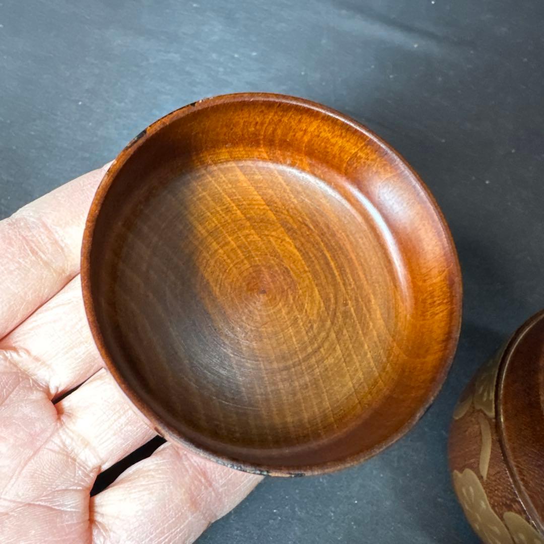 J18 送料無料　棗　木地中棗　梅　華遙　茶道具　漆芸　共箱　茶道