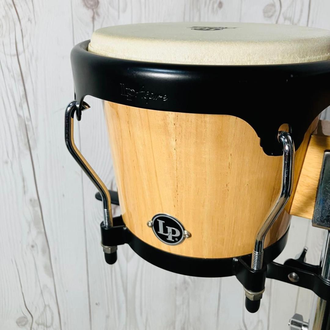 【希少 美品】LP Aspire ウッドボンゴ ツイン スタンド付き 打楽器