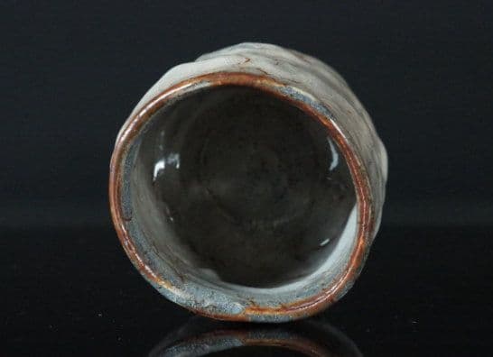 玉置保夫　鼡志野ぐい呑　酒器　共箱　共布