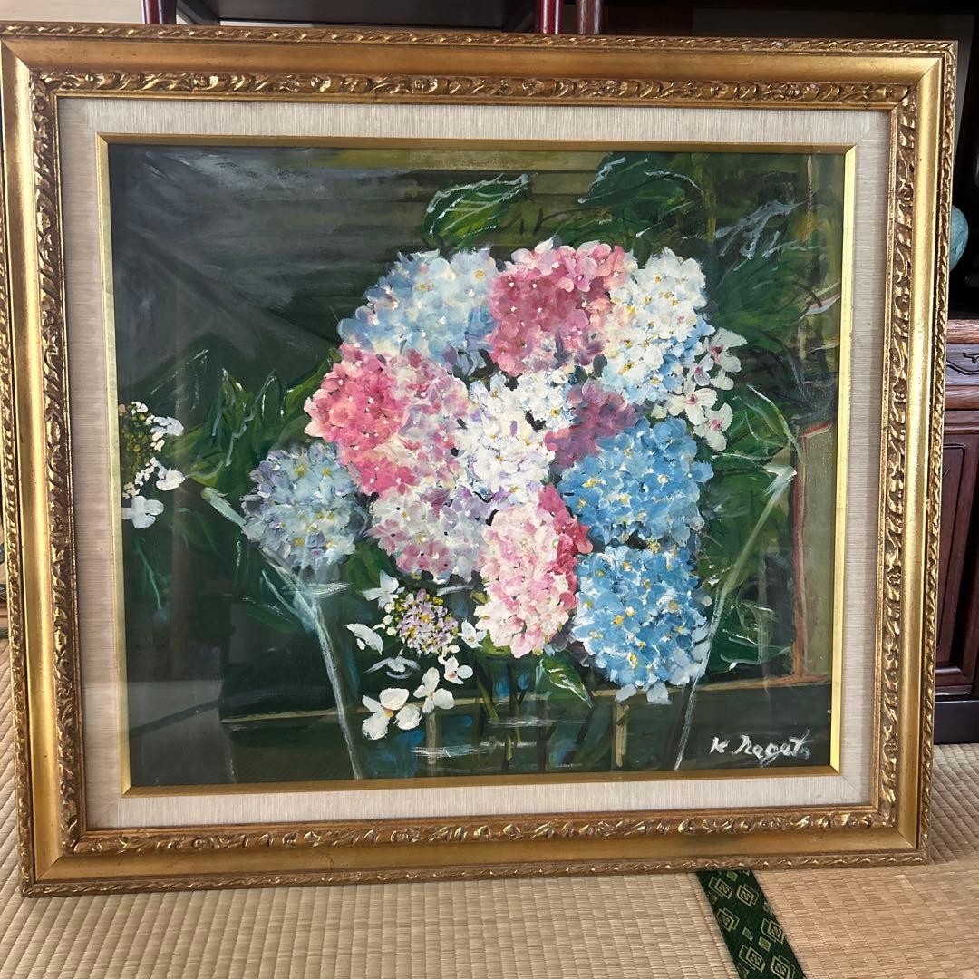 K.Nagato 油彩画 アジサイの花