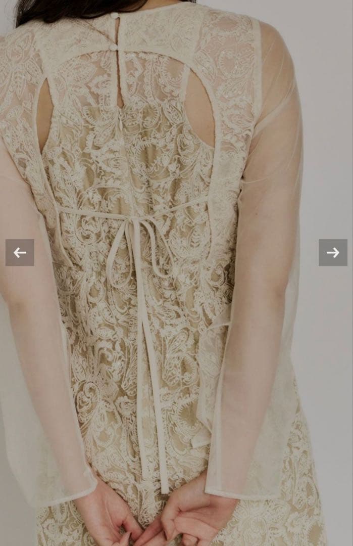 スーツ・フォーマル・ドレス leaf embroidery back design dress