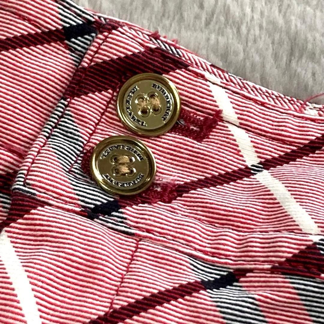 美品☆BURBERRY BLUELABEL キュロット　ノバチェック　ピンク　S