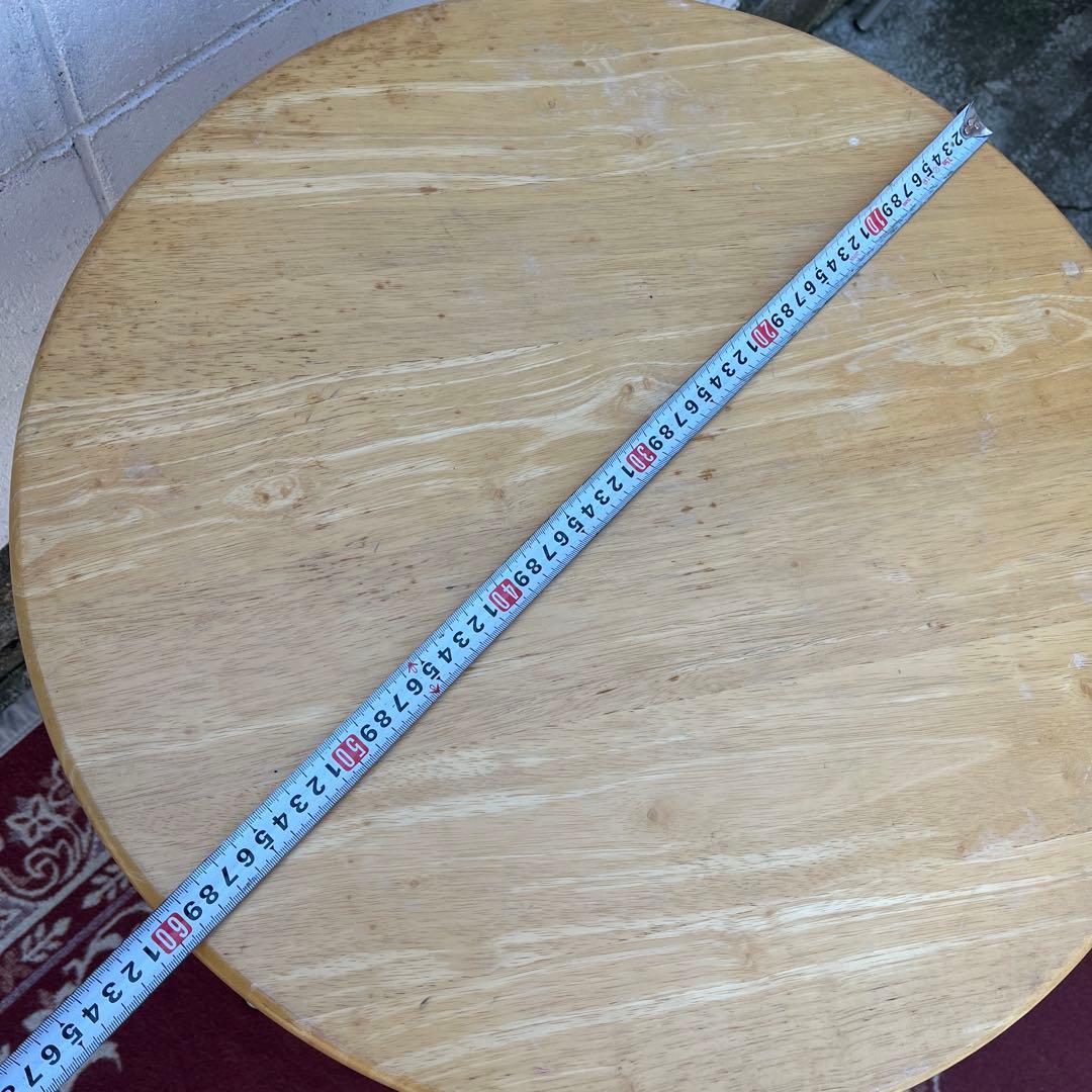 木製天板×スチール脚◾️折りたたみテーブル 丸テーブル コーヒーテーブル