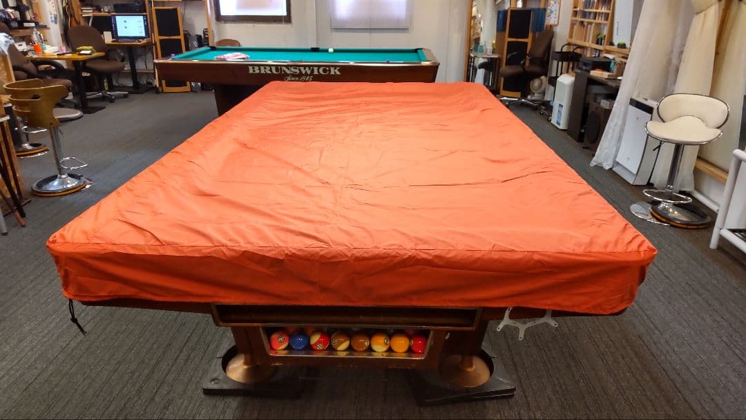 ビリヤード　テーブル　カバー　９フィート用　防水　（色ブラウン）