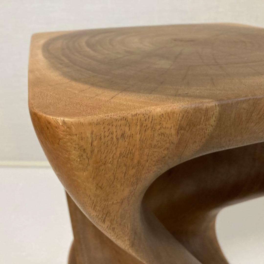 スツール 椅子 チェア 花台 木製 無垢材 ツイスト モダン アジアン 北欧