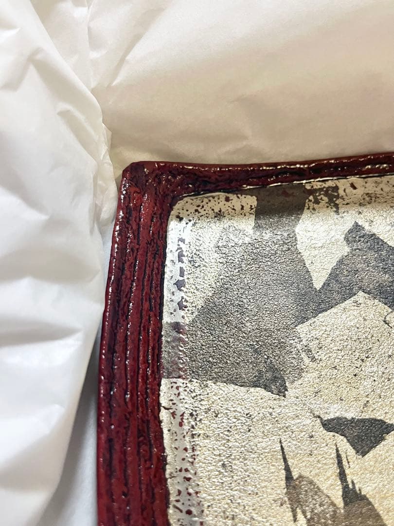 藤野征一郎　漆　食器　うるみ銀彩　縄縁漆盆