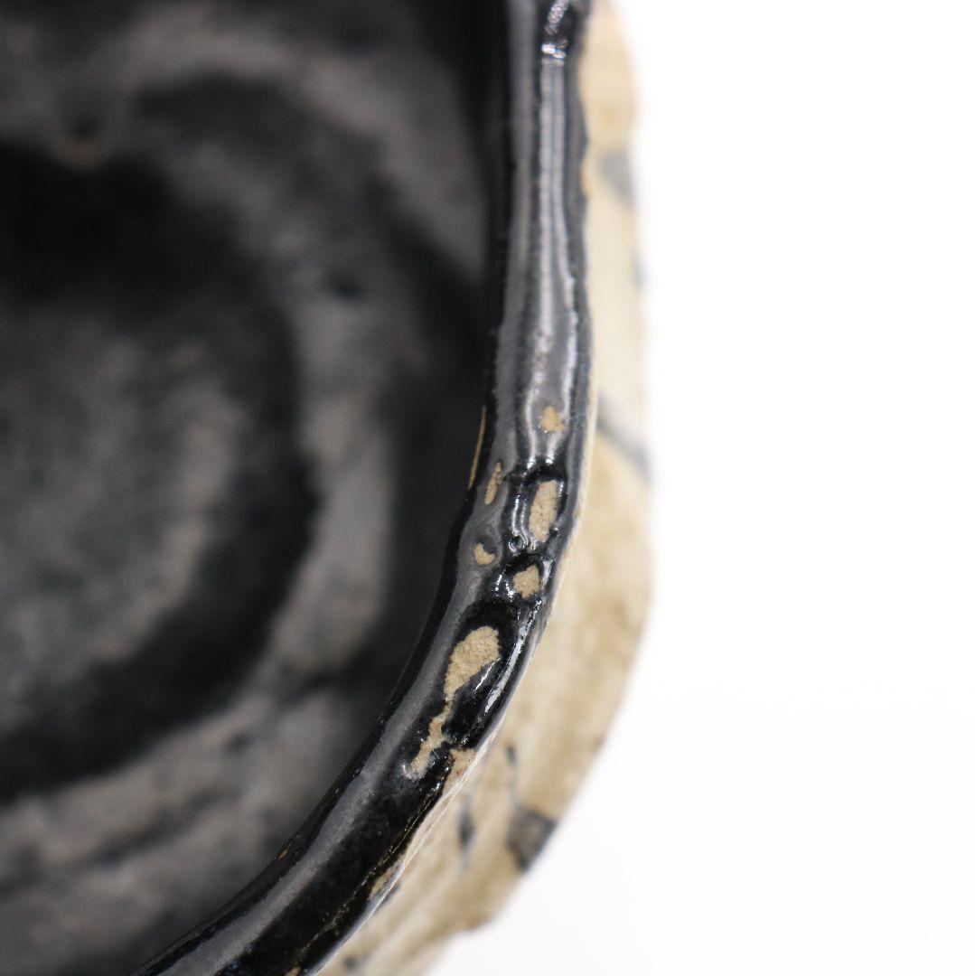 加藤唐九郎作 黒織部沓茶碗 裏千家十五代 鵬雲斎書付 御物袋　OW516　DC1