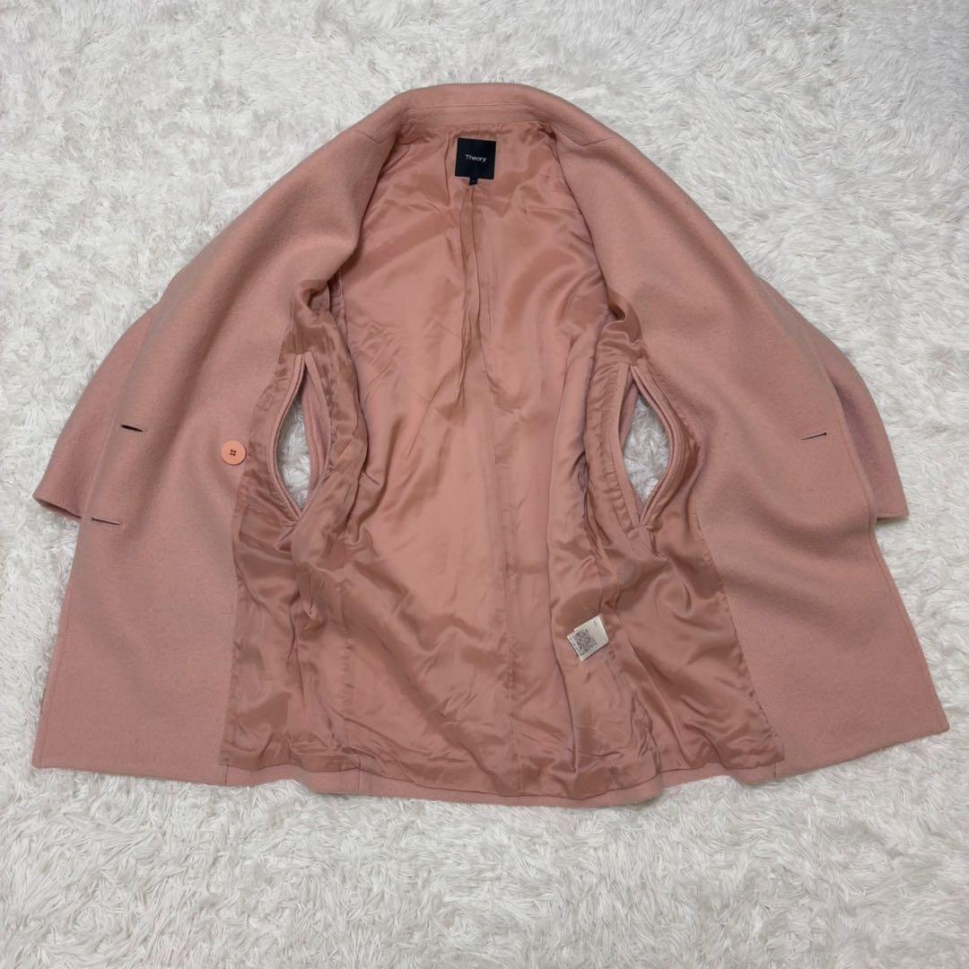 ◎極美品 Theory ピンク 近年モデル ダブル チェスターコート S 1