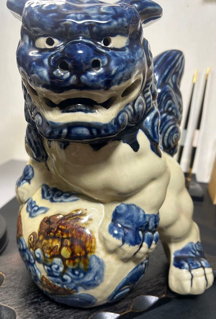 守り神陶器シーサー　獅子　旧家蔵出し、骨董品、縁起物、お守り、風水、収蔵品