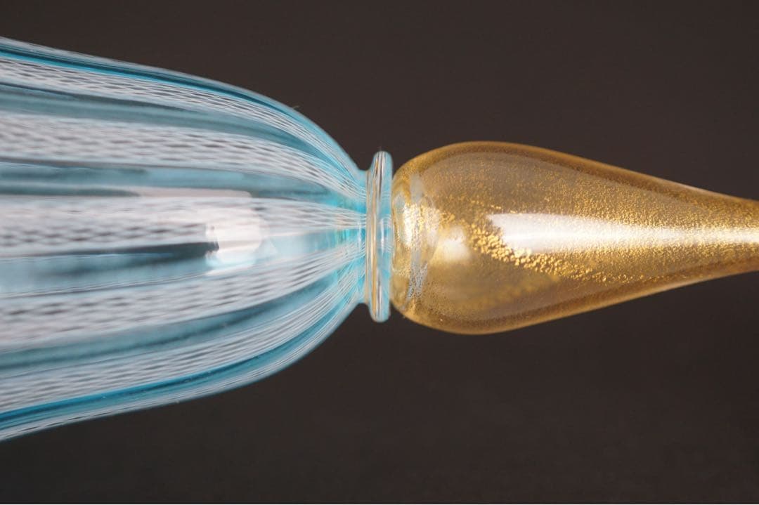 【MURANO】ベネチアンガラス ムラーノ ムラノ ワイングラス 金彩 レース