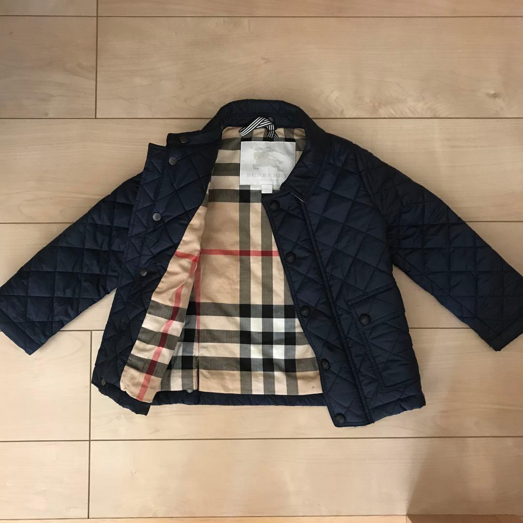 【美品】BURBERRY キッズ ネイビー キルティングジャケット　2Y