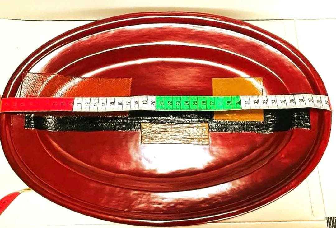 新品未使用　作家もの　楕円型　漆器盆