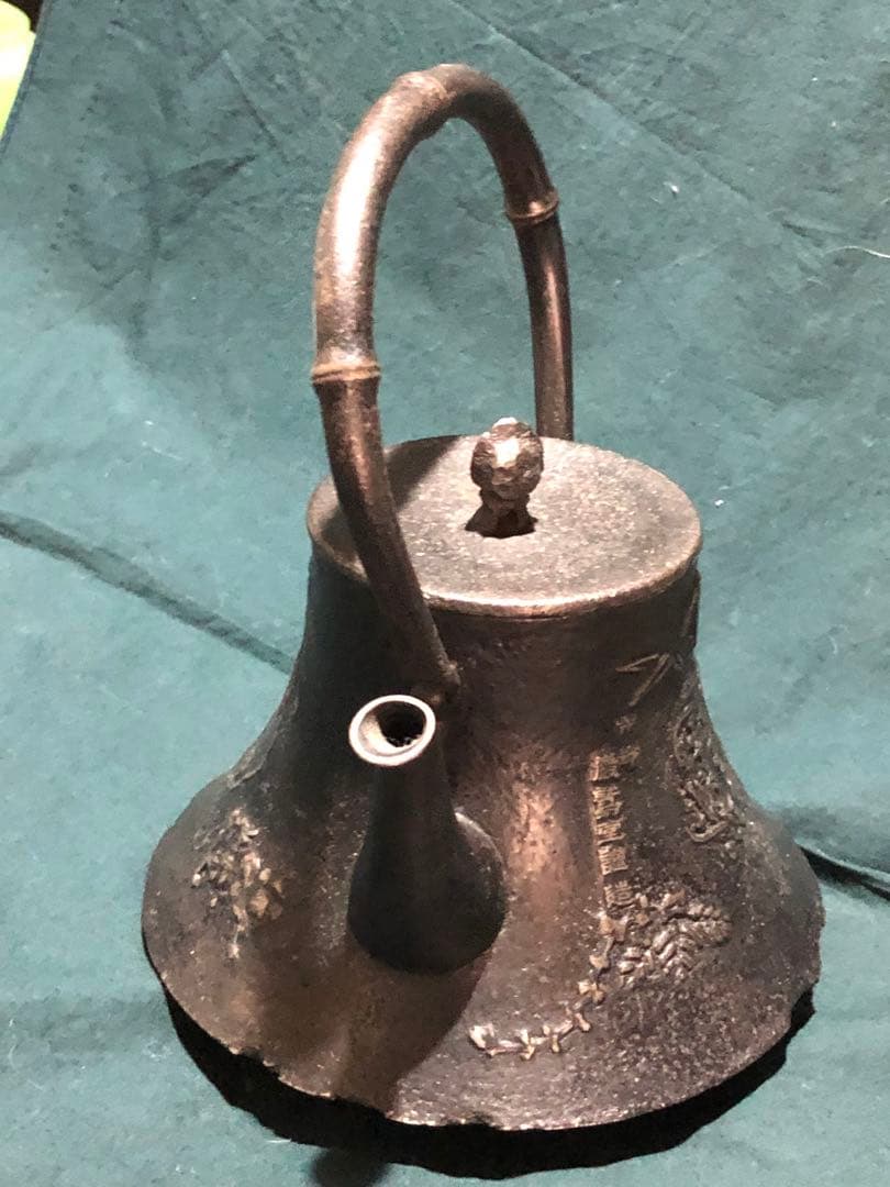 南部鉄瓶　南部鉄器　富士釜　茶道具　時代鉄瓶　インテリア