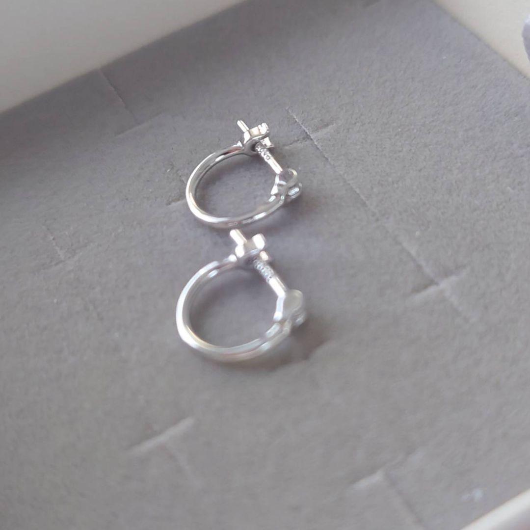 未使用　プラチナ　フープ　ピアス　Pt900