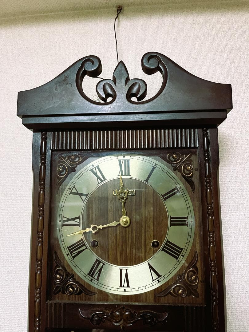 シチズン 掛け時計 振り子付き・ヴィンテージ 78x27cm