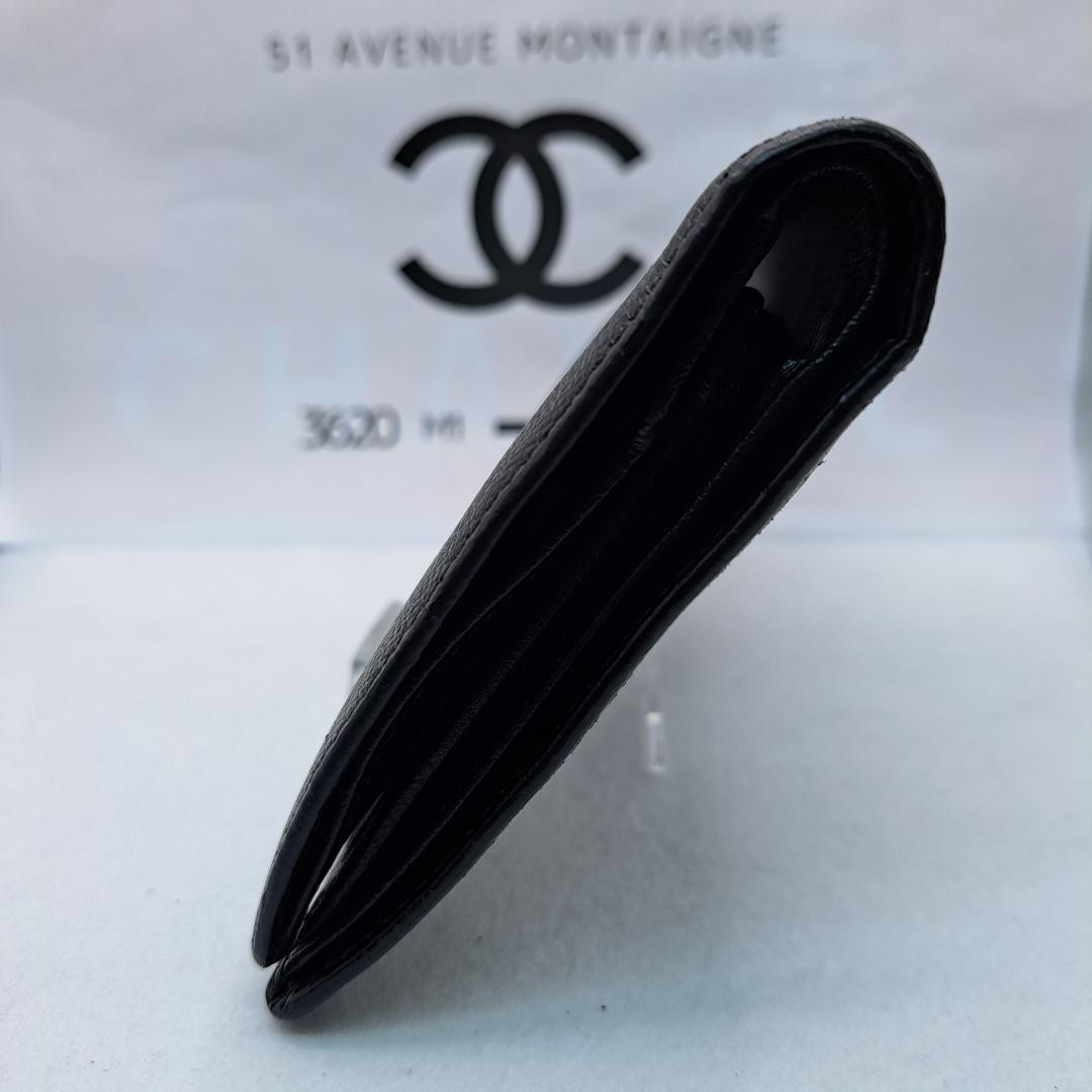 CHANEL　ココボタン　ブラック　 二つ折り財布　財布　長財布