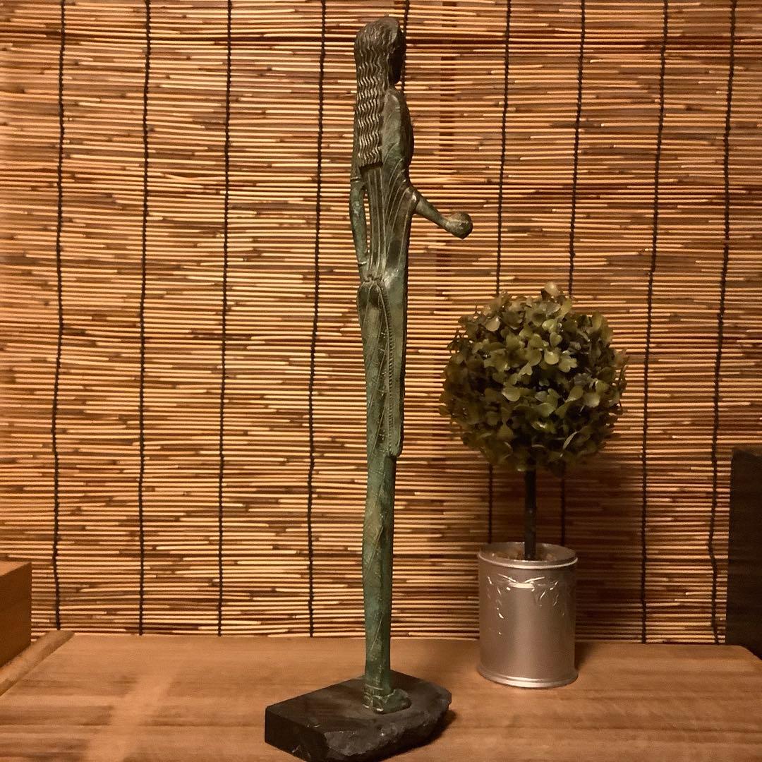 古代ギリシャ神話「女神像」収集家現地入手・青銅・代理石台座